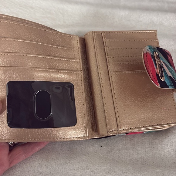 Buxton Floral Women's Black and Multicolor wallet/ Clutch - Picture 4 of 10